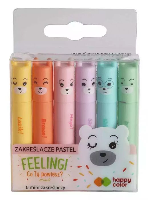 Zakreślacze mini pastelowe 6 kolorów HAPPY COLOR. GDD. Nowy Produkt