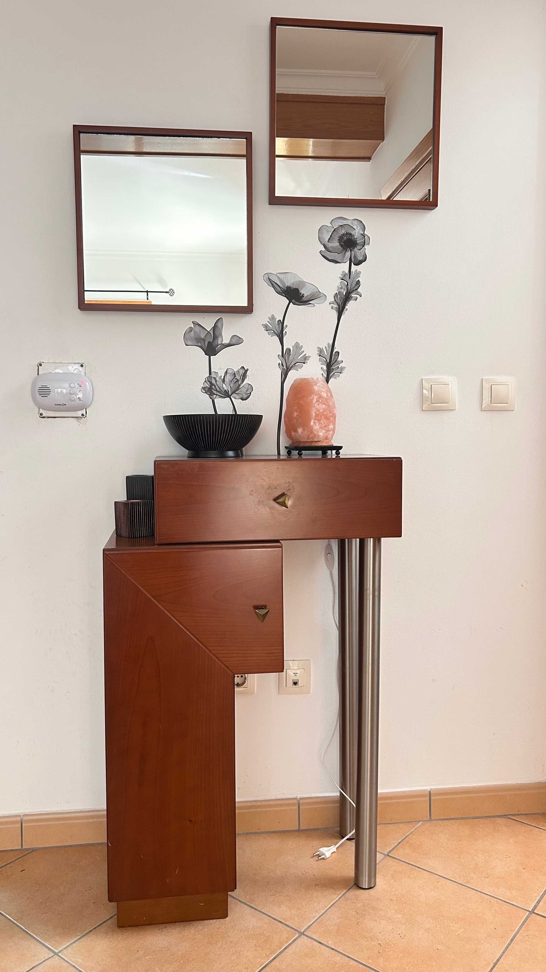 Móvel de TV em madeira maciça de cerejeira + mesa de centro + consola