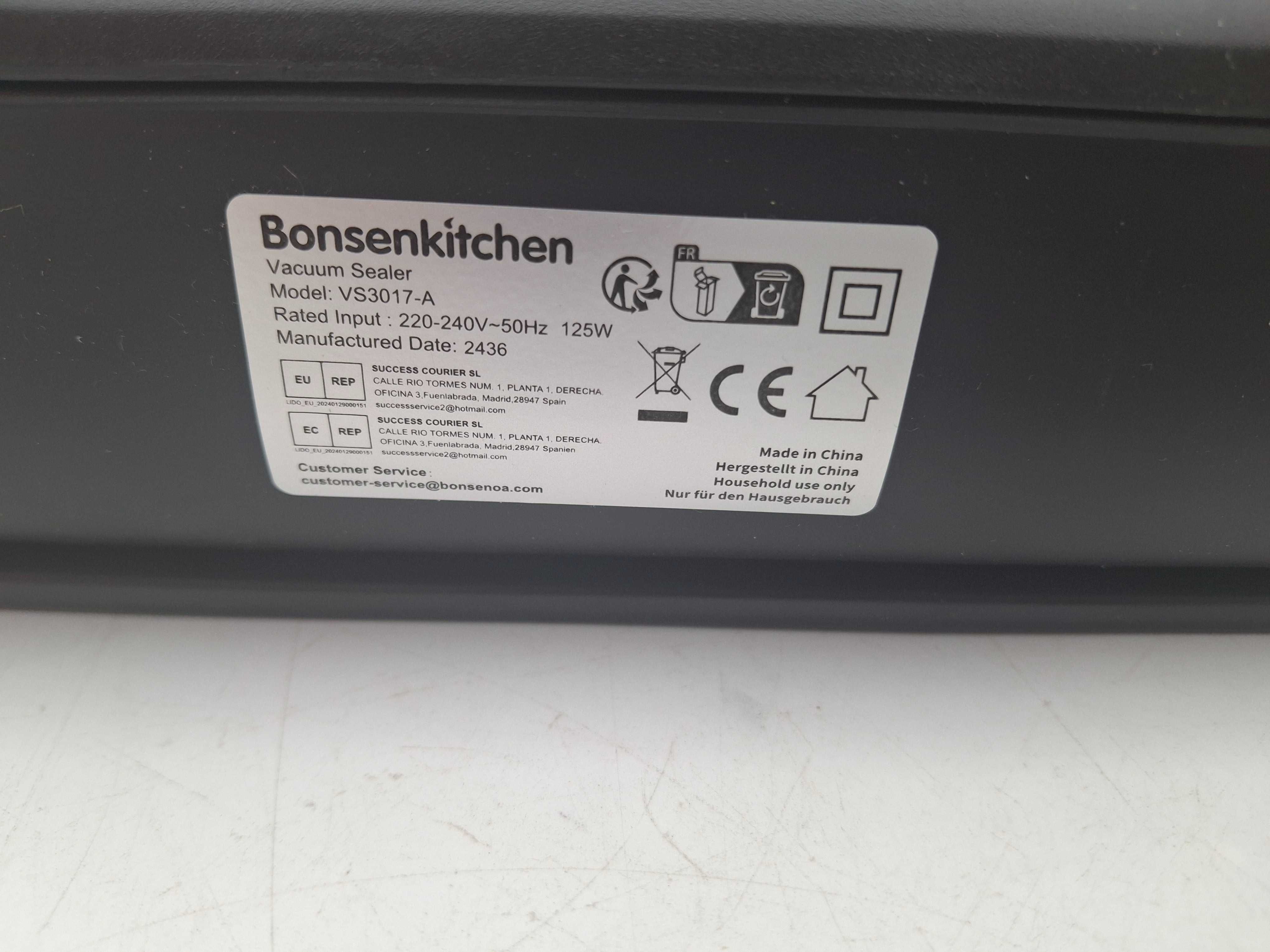 Pakowarka zgrzewarka prózniowa 4w1 BONSENKITCHEN VS3017A JAK NOWA!