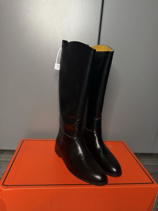 Сапоги чоботи високі в стилі hermes 39 розмір