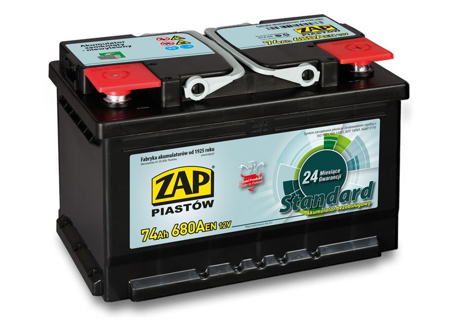 akumulator ZAP PIASTÓW SZNAJDER 74Ah 680A 12V P+