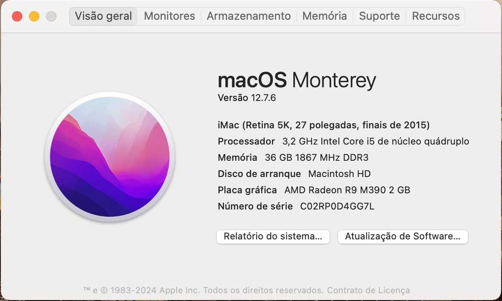 Apple iMac 27" Retina 5K, 36 Gb e 1.250TB