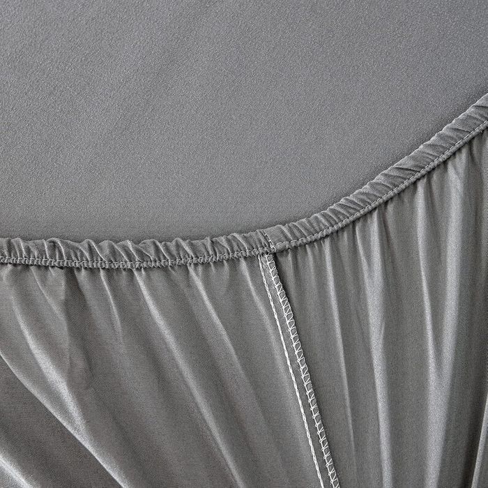 Lençol-capa ajustável de 140 x 200 cm, cinzento, poliéster, 30 cm