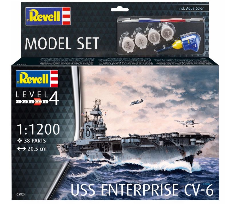 Model do sklejania Revell 65824 USS Enterprise CV-6 - Model Set