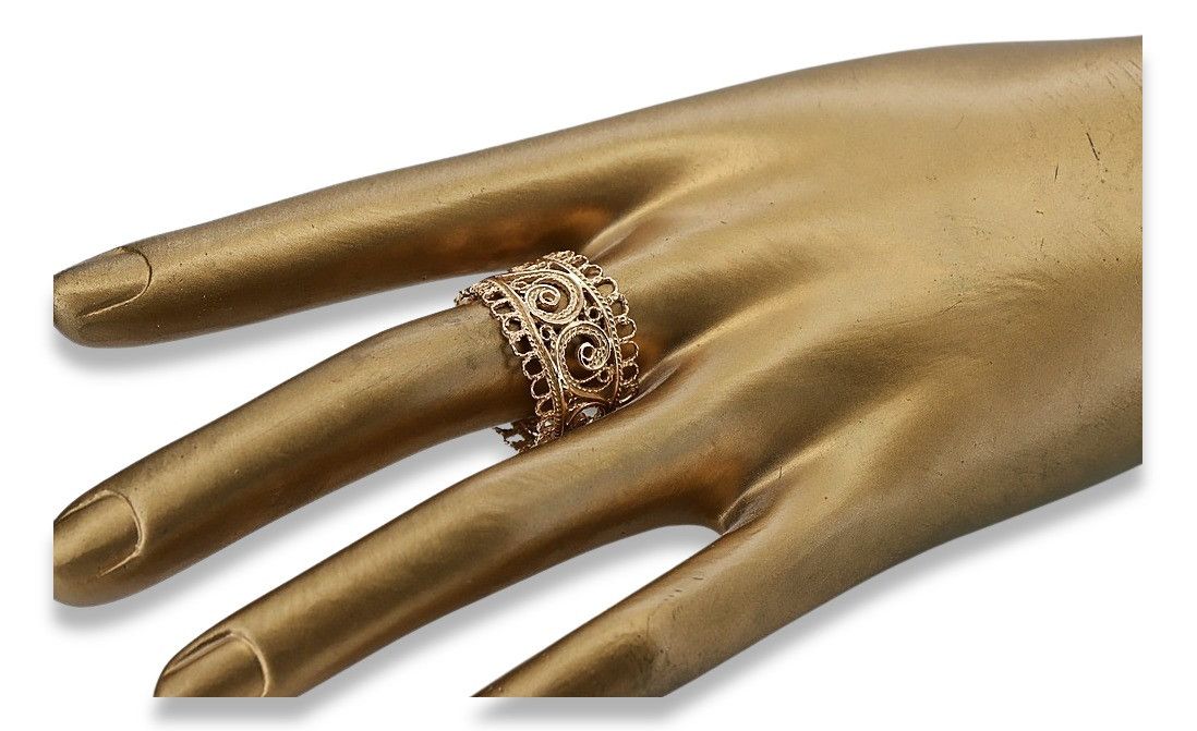 Pierścionek z różowego czerwonego złota 14k 585 Vintage vrn003 Warszaw