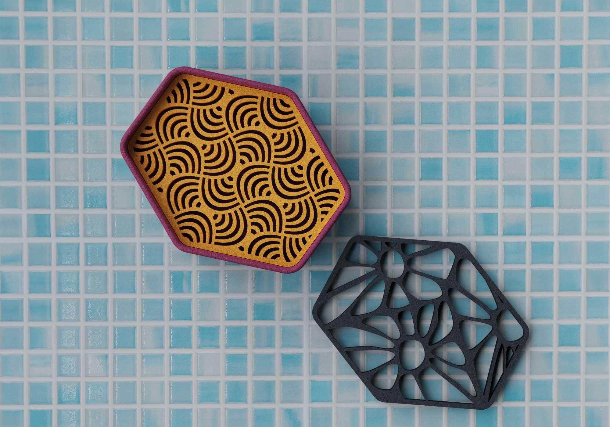 Saboneteiras em impressão 3D com grelha removível – novas