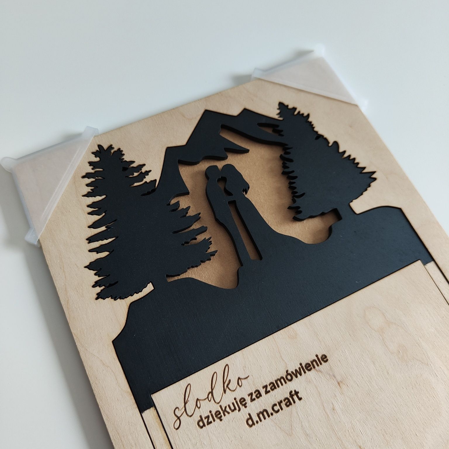 Personalizowany topper na tort (7 kolorów) motyw górski, napis na tort