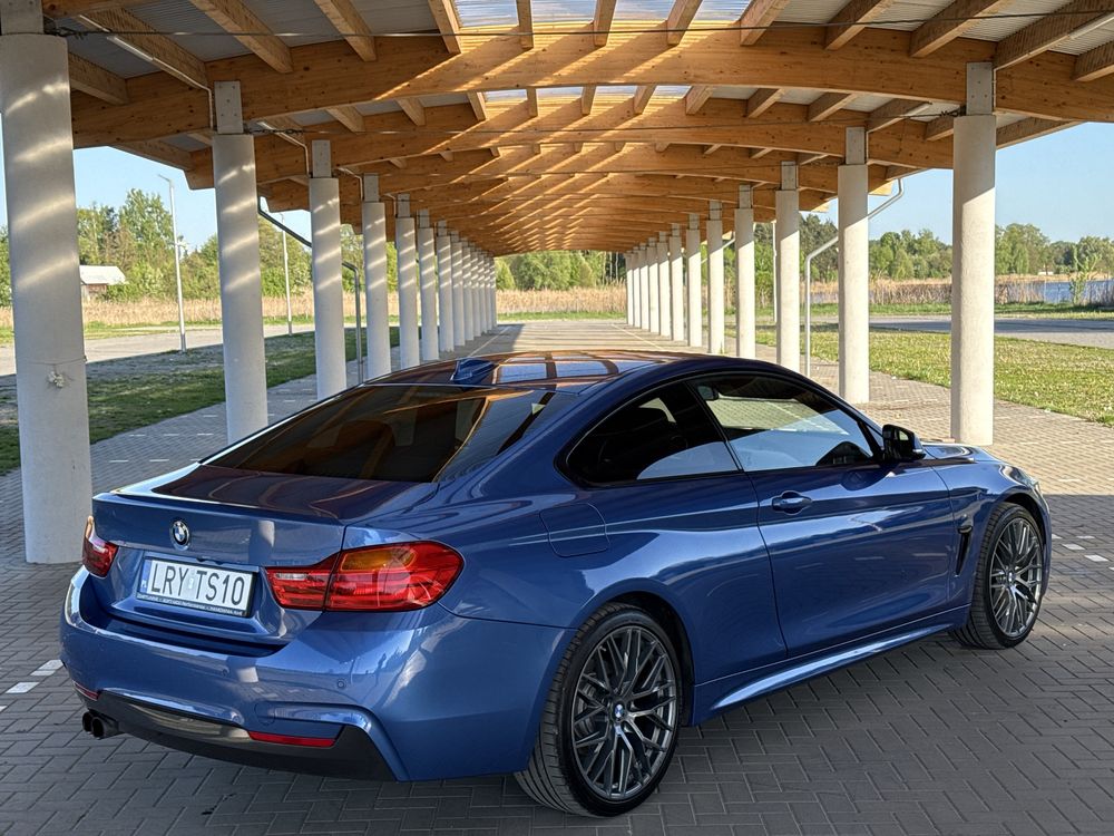 Bmw 4 F32 M-Pakiet,Niebieska Estoril Blue,Coupe,automat,Alcantara