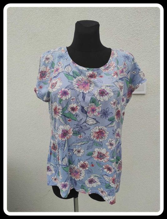Kolorowa bluzka w kwiaty 42 XL C&A