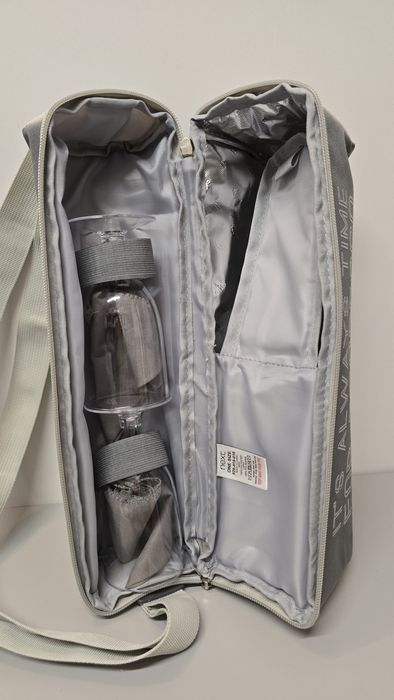 Zestaw piknikowy  torba na szampana z 2 kieliszkami