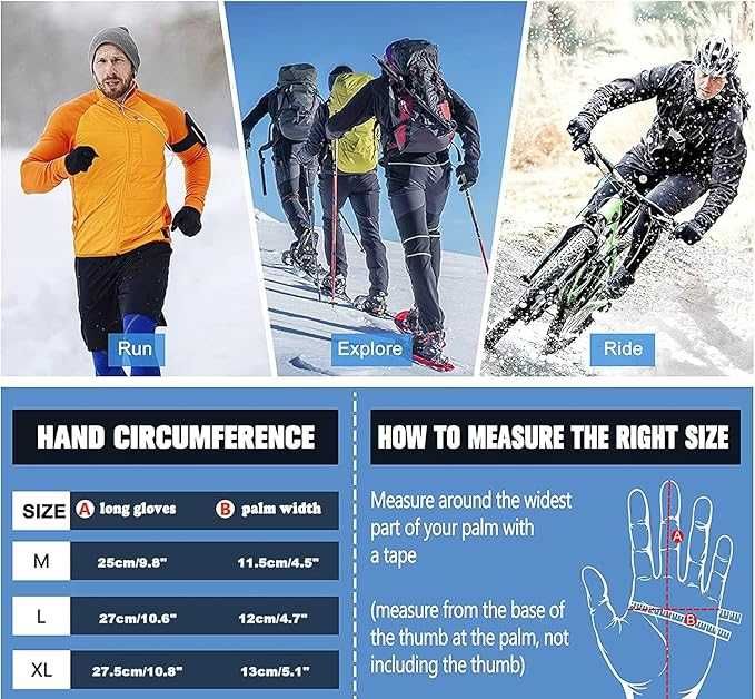 Rękawice zimowe sportowe rowerowe 3M Thinsulate wodoodporne XL