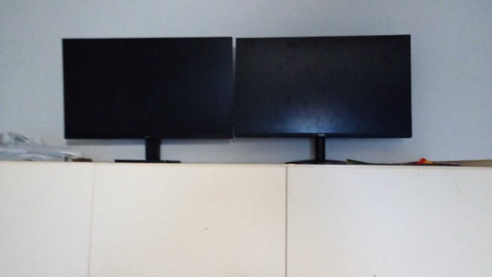 Monitores 27" LG (100 Hz) e AOC (60 Hz) + 2 cabos HDMI 8K 60 Hz