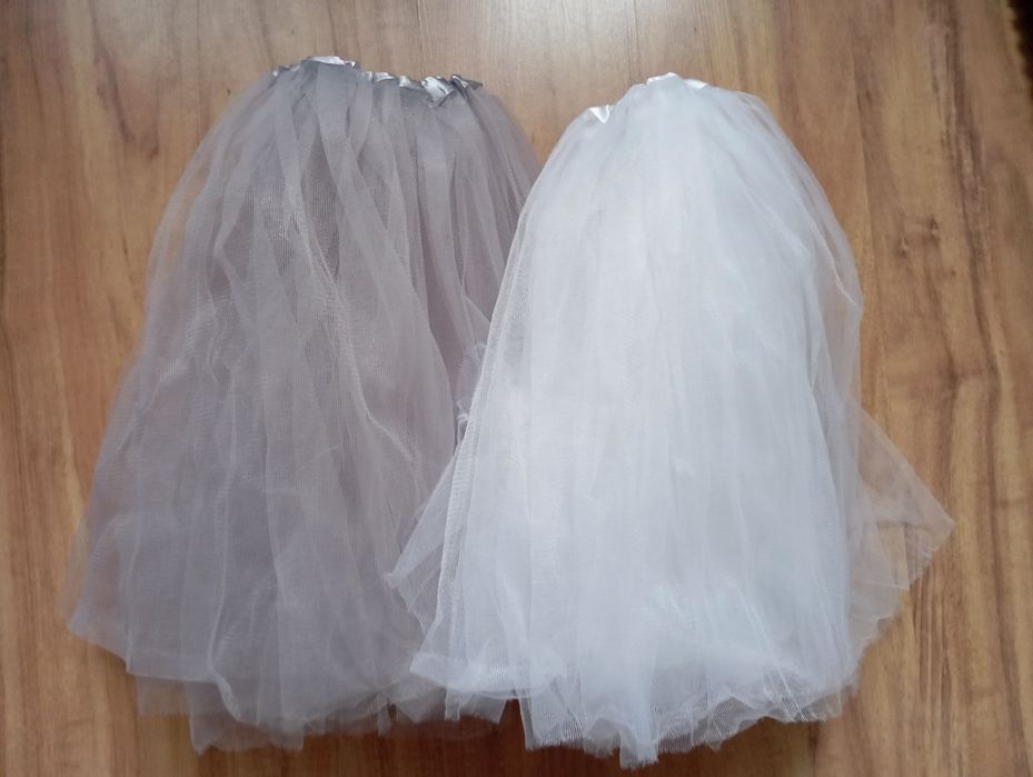 Spódniczka tiulowa biała i szara 40cm