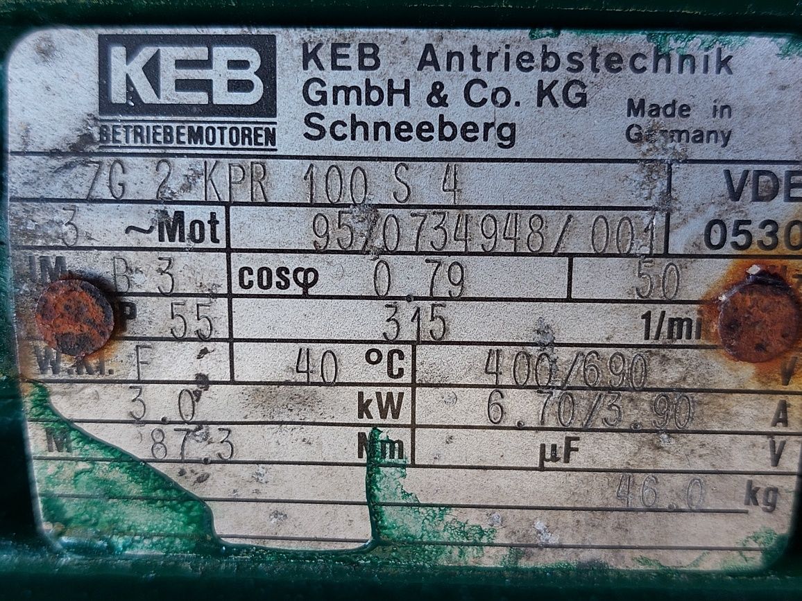 Motoreduktor 3kw. 315obr. KEB