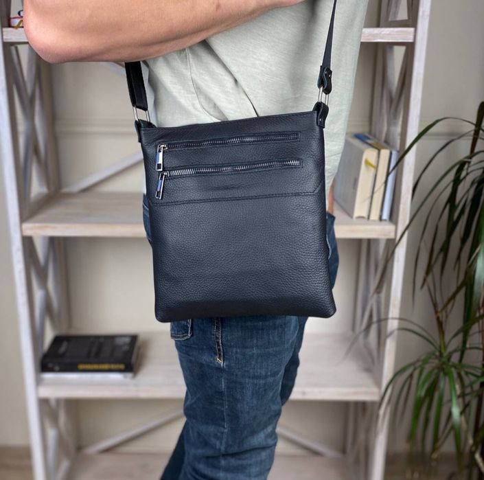 Сумка-барсетка Чикаго, мужская через плечо, кожаная, чоловіча шкіряна