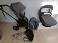 Wózek Cybex Priam Lux Set Manhattan Grey, gondola, spacerówka, fotelik