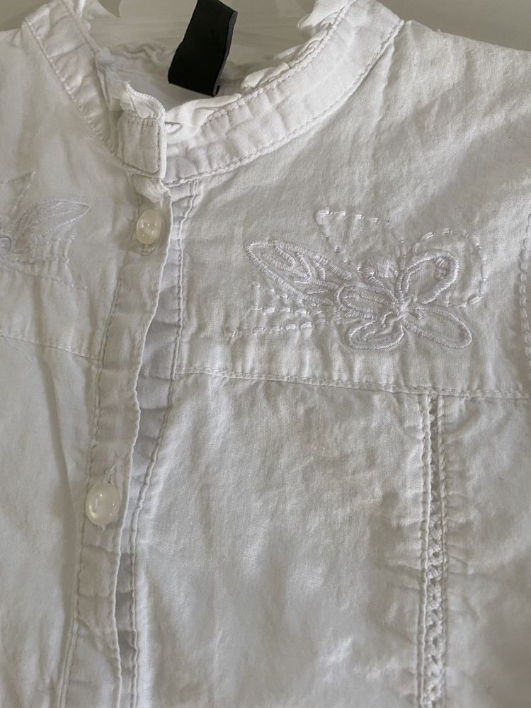 Biała bluzka tunika Zara fafty koszula na guziki