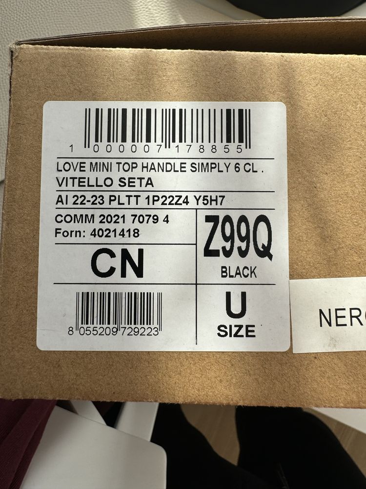 Torebka Pinko love mini vitello seta