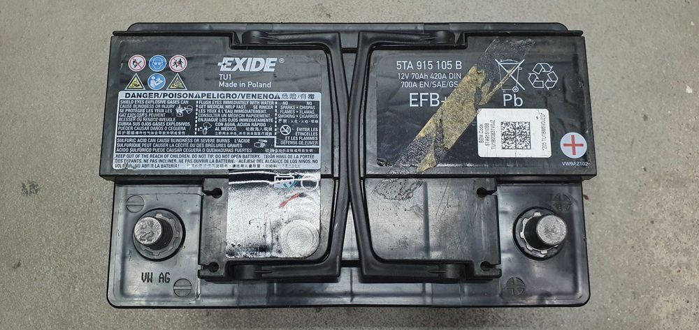 Akumulator EXIDE VW AG EFB + 700A 70AH P + sprawny i mocny