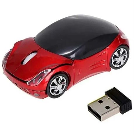 Mysz Bluetooth, czerwony samochód