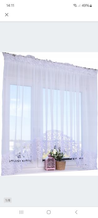 Firana gotowa łuk gipura woal 400/160cm