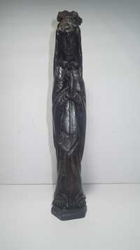Estatueta religiosa e madeira exótica