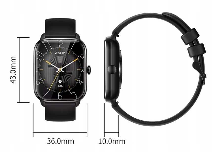 Smartwatch KT65 powiadomienia aplikacji czułemu mikrofonowi ttst966