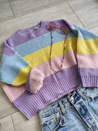 Sweter w paski, House, r. M, pastelowy, na wiosnę