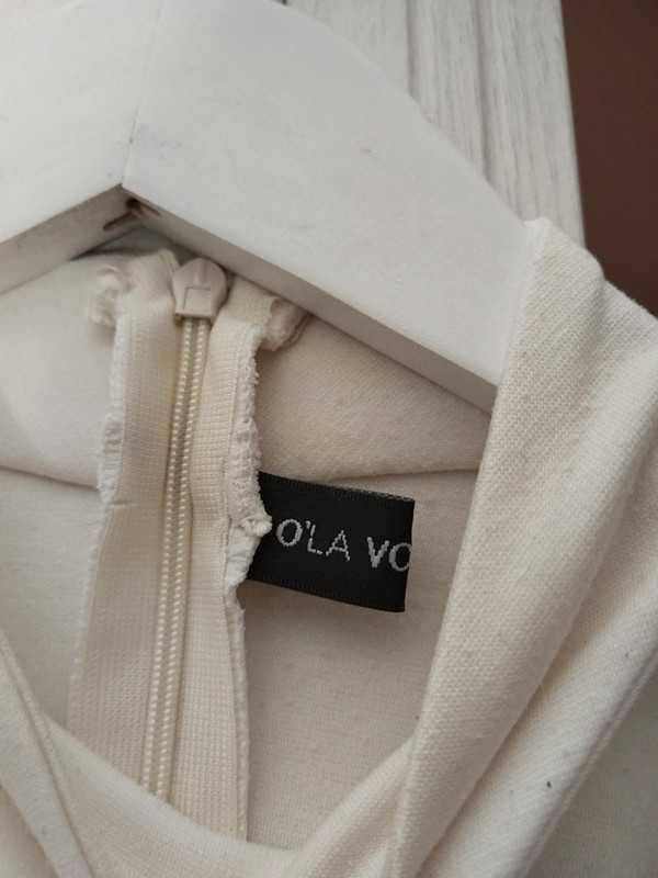 O'la Voga sukienka biała dekolt halter midi