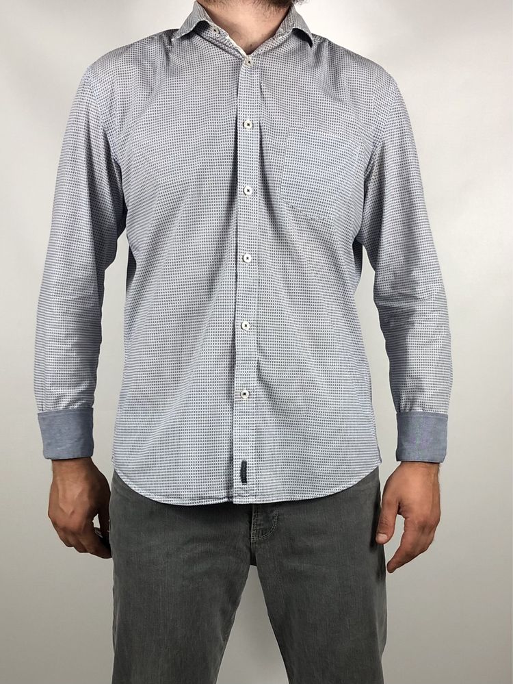 Niebieska elegancka koszula męska Marc O’Polo regular fit dl.rękaw