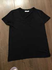ZARA Koszulka T-shirt rozm. 36 Czarny w serek