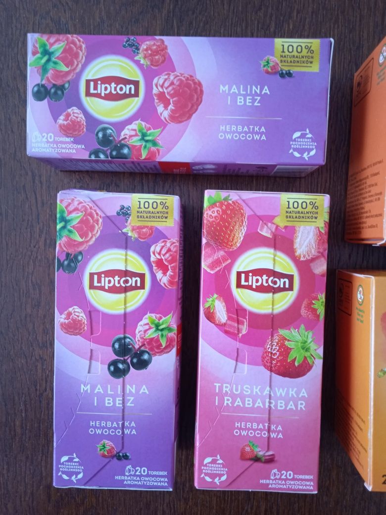 5x Lipton herbata owocowa czarna aromatyzowana malina mango truskawka