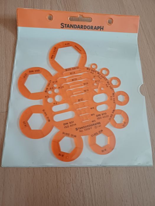 Zestaw linijek wzorników śrub skala, standardgraph