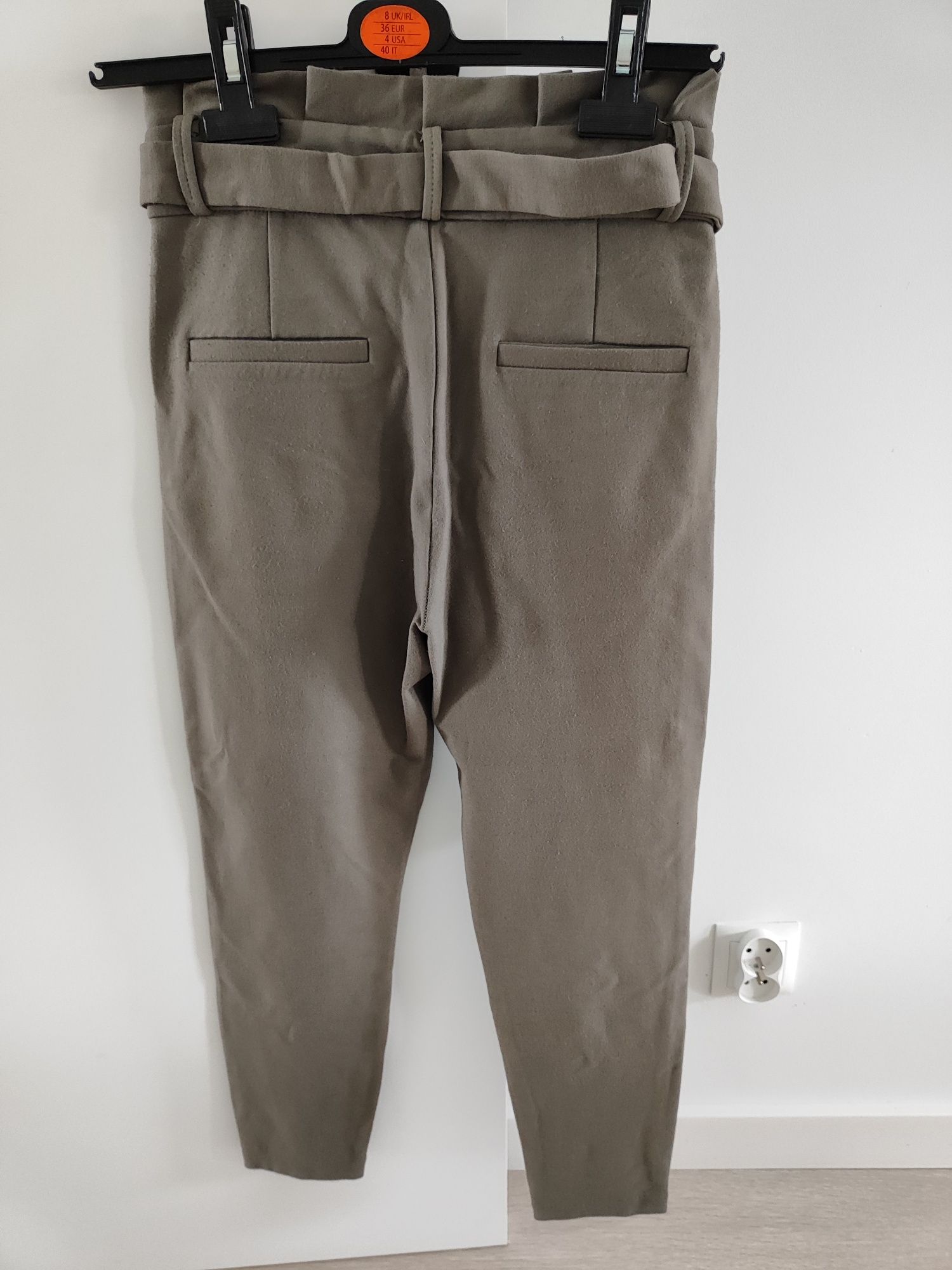 Spodnie khaki paper bag khaki Vero Moda S