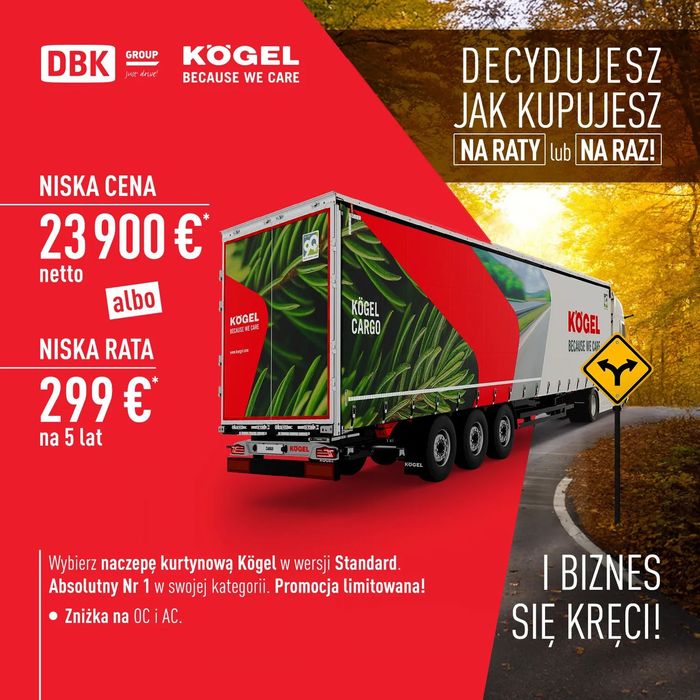 Kögel Firana Wyprzedaż 2025  Promocja KӦGEL Oś Podnoszna SAF - od Głównego Importera