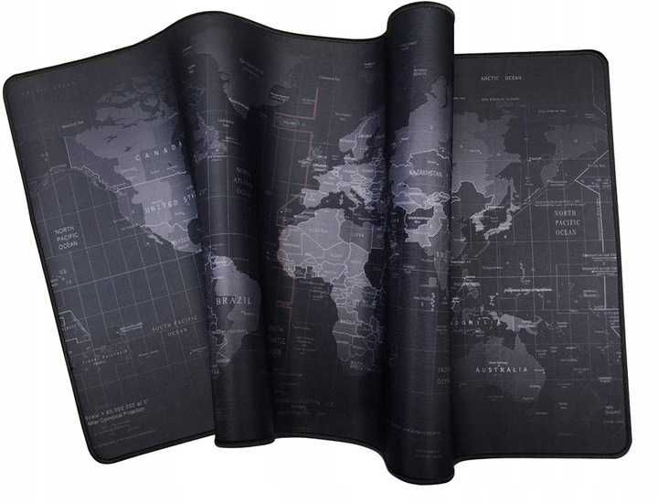 Podkładka pod mysz myszkę duża 80 x 30 cm MAPA ŚWIATA gamingowa