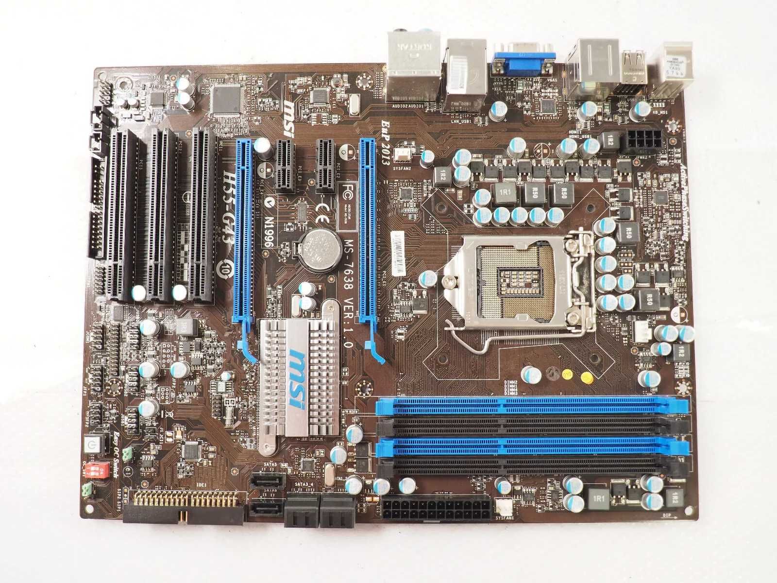 MSI H55-G43 Socket 1156 Материнська плата H55 PCI-Ex16 Core i3/i5/i7