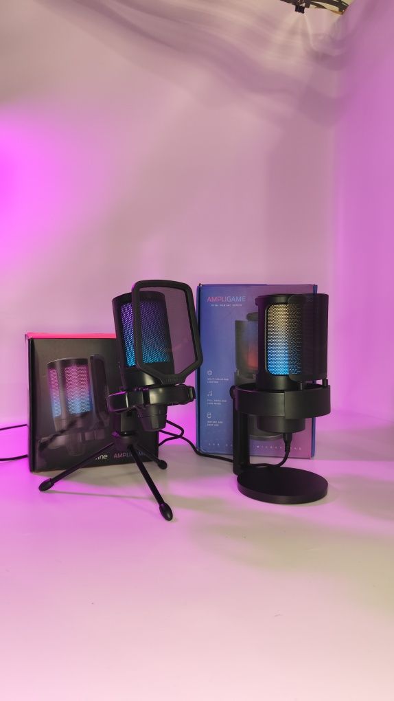 Ігровий мікрофон Fifine A8 A6 Ampligame RGB для стрімів навчання робот