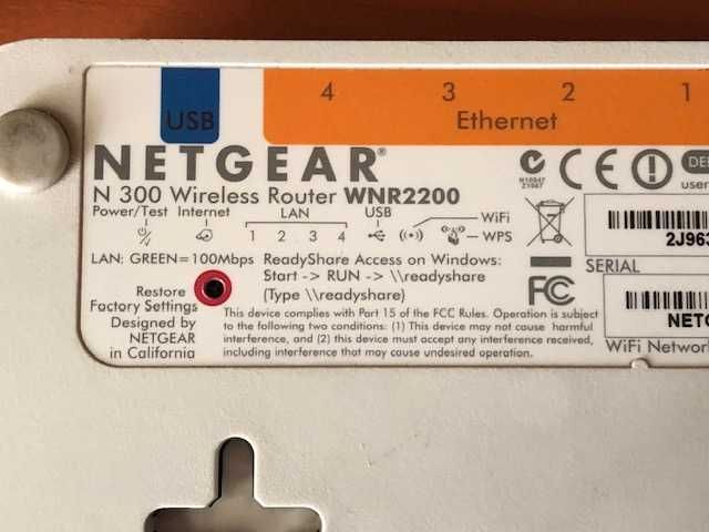 Беспроводной (wi-fi) роутер Netgear WNR2200 N300