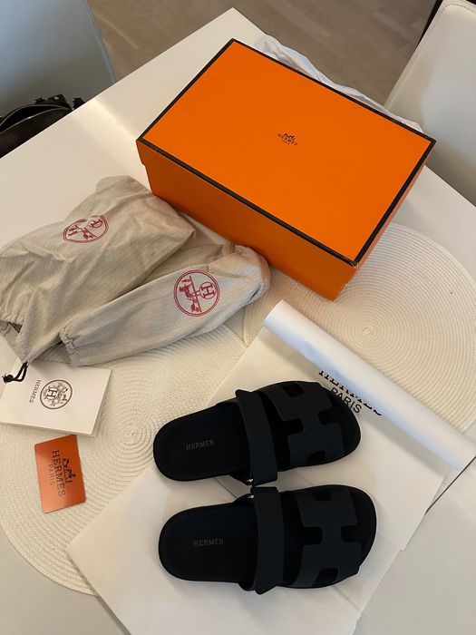 Klapki Hermes Chypre rozm 39 czarne