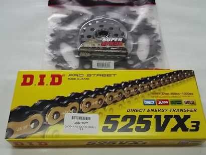 Kit Transmissao Corr. DID X-ring dourada Honda CB 650 F de 2014 a 2024