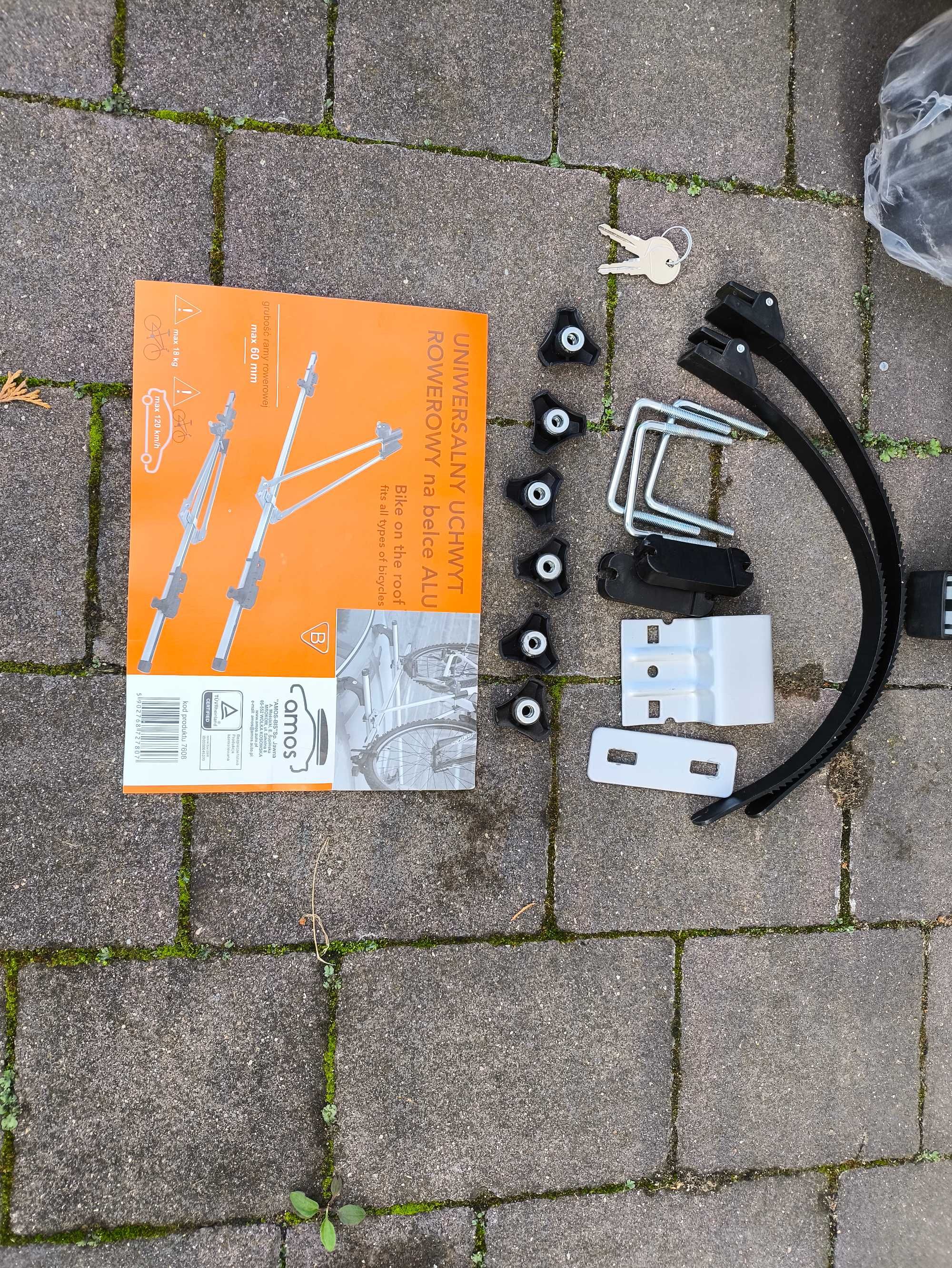 3x BAGAŻNIK dachowy na rower-uchwyt rowerowy ALUMINIOWY na dach - AMOS