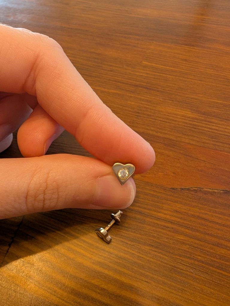 Серёжки  золотые сердца