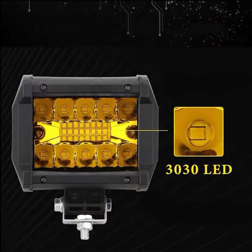 Par faróis auxiliares LED offroad spot quadrado