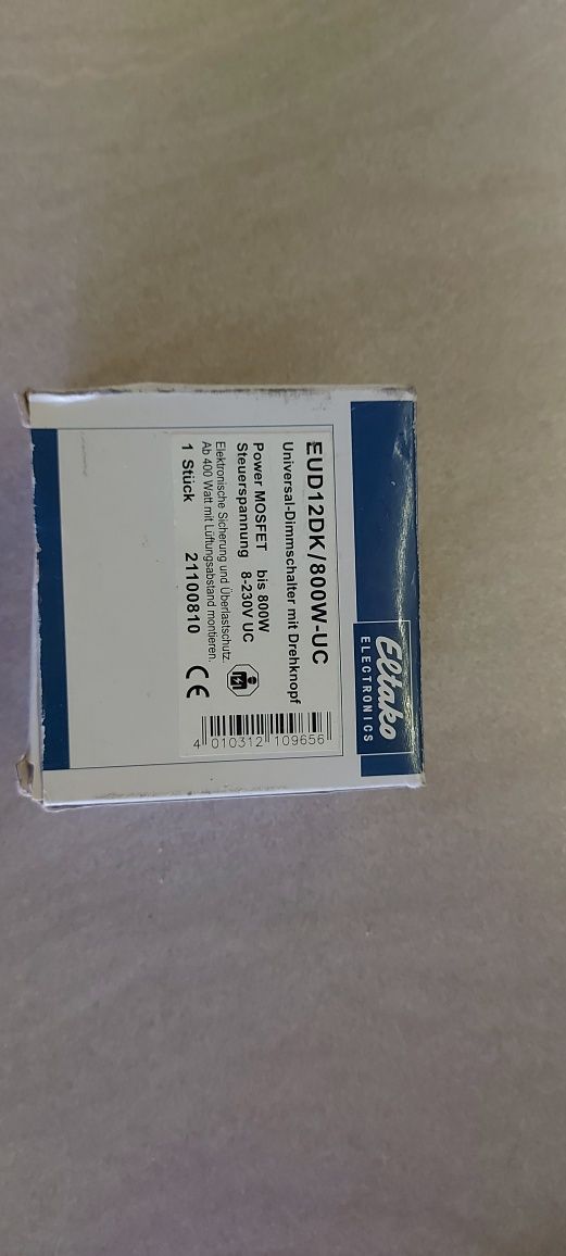 EUD12DK/800W-UC uniwersalny ściemniacz z regulatorem obrotowym