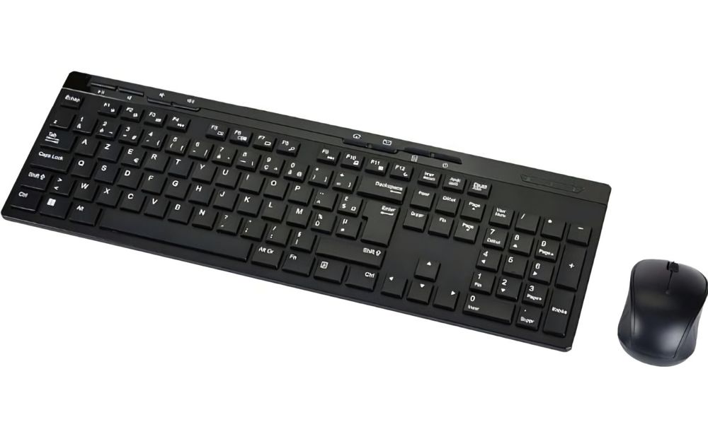 Zestaw mysz i klawiatura AmazonBasics odbiornik USB 2,4 GHz Francuski