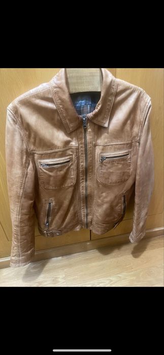 Casaco de couro tamanho L