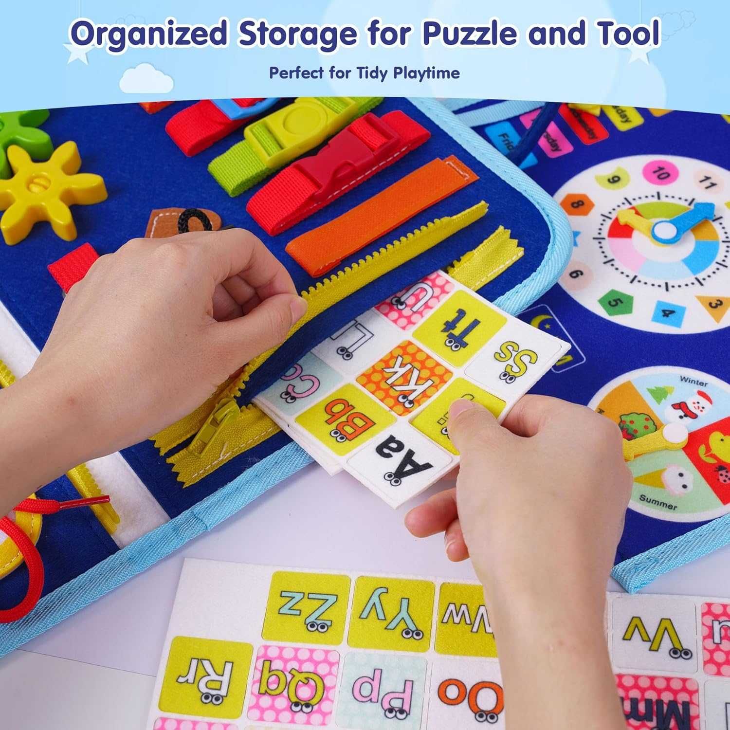 Tablica Manipulacyjna Sensoryczna dla Dzieci Miękka Montessori 2