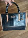 Torebka kuferek shoperka czarna beżowa wężową skóra bag River island