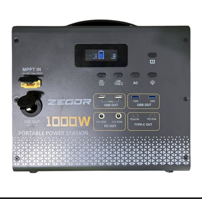 Зарядна станція портативна ZEGOR YC 1100 / 1000 Вт (пікова потужність